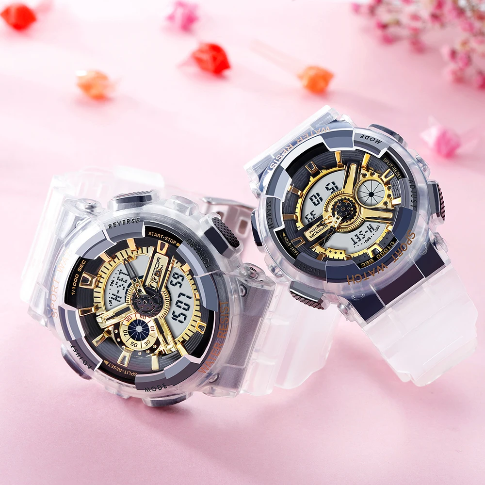 Мужские электронные часы SANDA Цифровые кварцевые наручные с двойным дисплеем