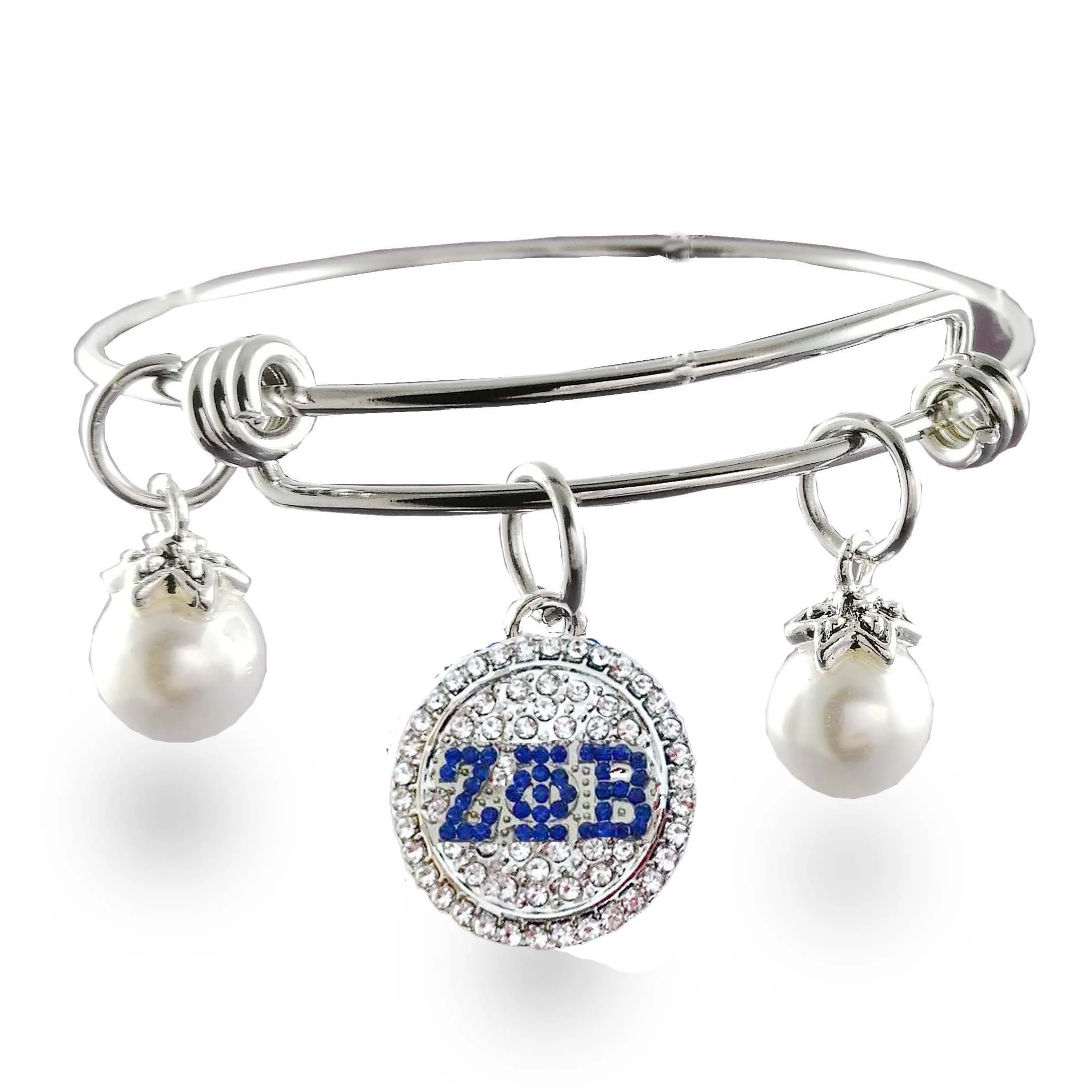 Греческий регулируемый браслет из нержавеющей стали Sorority charm ZETA PHI BETA Круглый