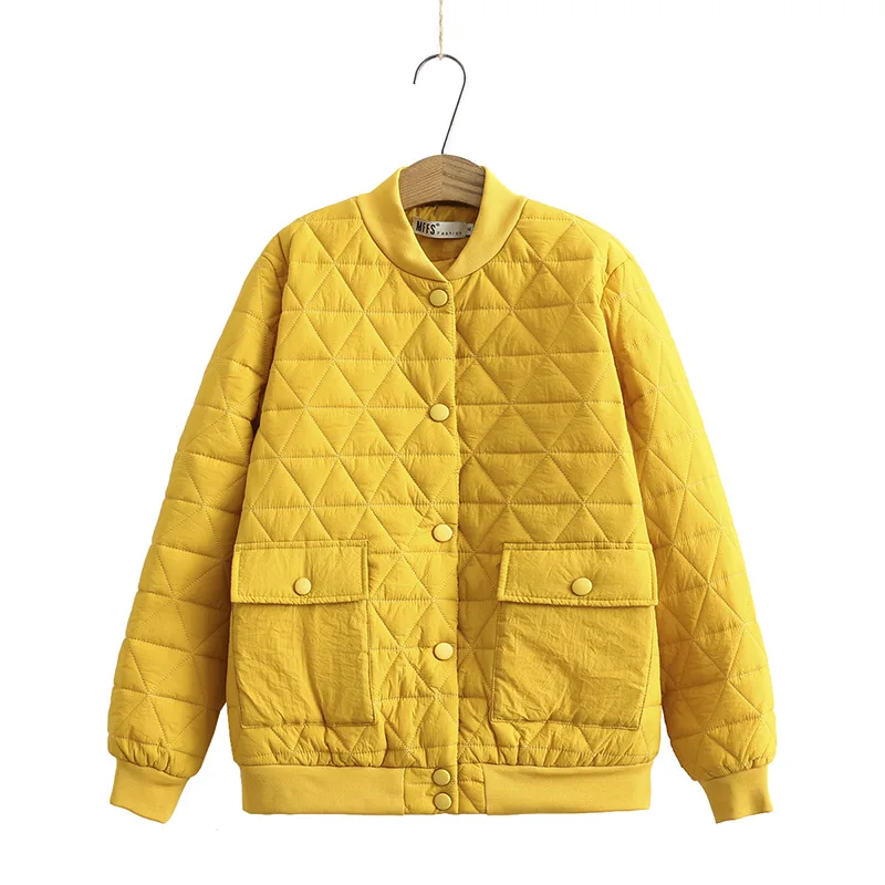 Желтое зимнее пальто для женщин плюс размер однобортное повседневное пальто с карманами Женская куртка Женское пальто 2020 Новинка от AliExpress RU&CIS NEW
