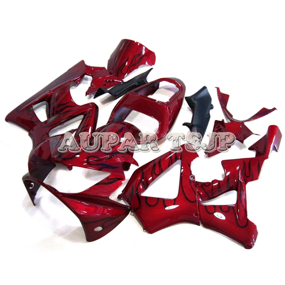 

Motorcycle Fairings For Honda CBR900RR 929 CBR929RR 2000 2001 ABS Injection Plastic Fairing Bodywork Red and Black Flames Hulls
