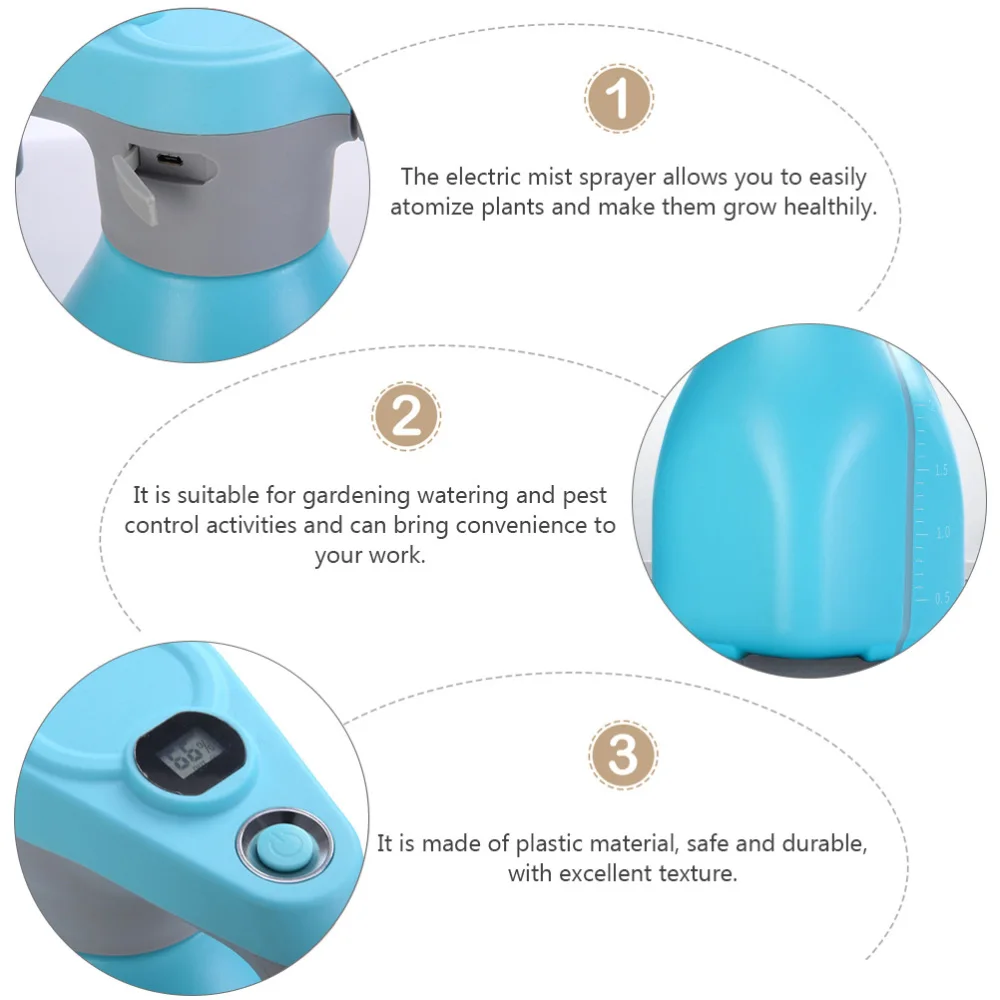 

1pc 2L Electric Spray Bottle Practical Watering Can Handheld Sprayer for Home