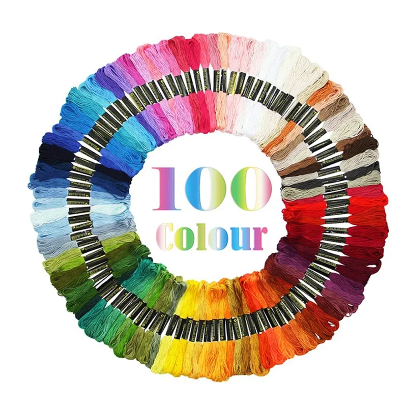 50 шт./100 шт. разноцветные мягкие хлопковые нитки для вышивки крестом нить шитья