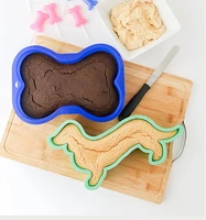 non stick silicone mold dog bone shape cake pan for puppy dog birthday diy pastry art pan bakeware baking tool