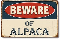 metal tin sign beware of alpaca for home farm cafe garage bar hanging artwork plaques decorative sign outdoorliving public signs
