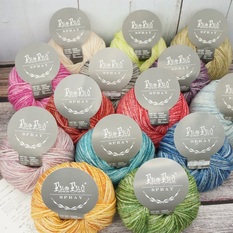 17 цветов Осень-зима цельная овечья шерсть ручная работа окрашенная распылением