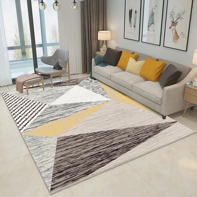 

Living room carpet 3D Printed Carpet Polyester Bedroom Living Room Sofa Rug Table Yoga Mat Decorative Carpet Mat Gray alfombra