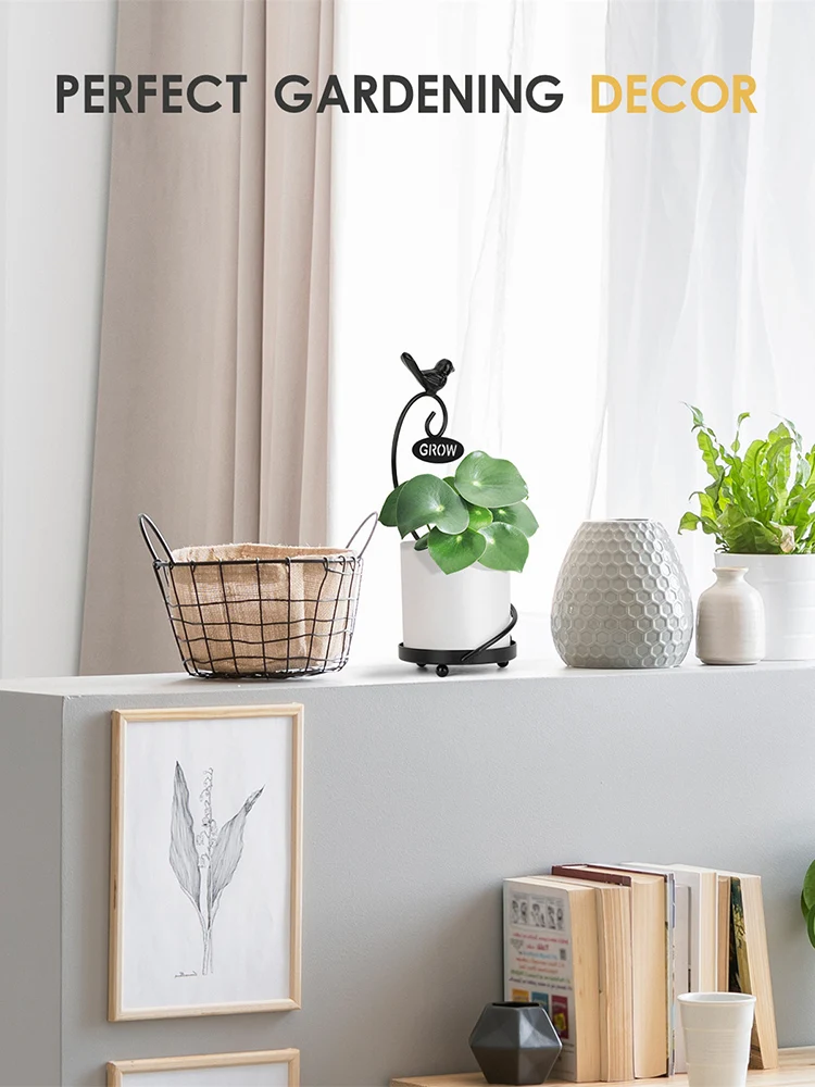 Подставка для растений черный металлический современный держатель цветов с