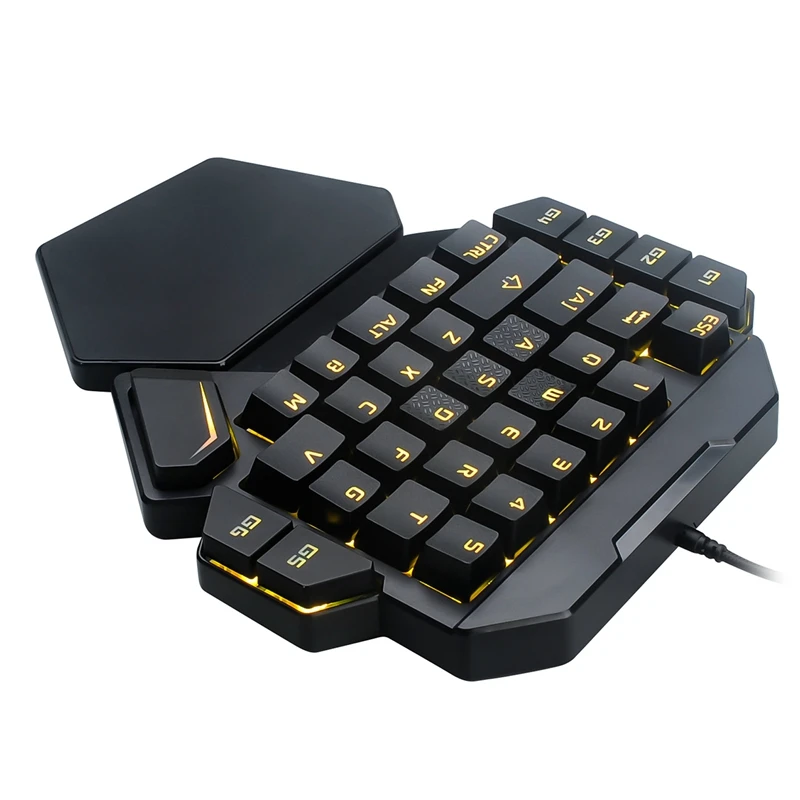Одной рукой клавиатура цветная (RGB) с одной стороны Механическая игровая