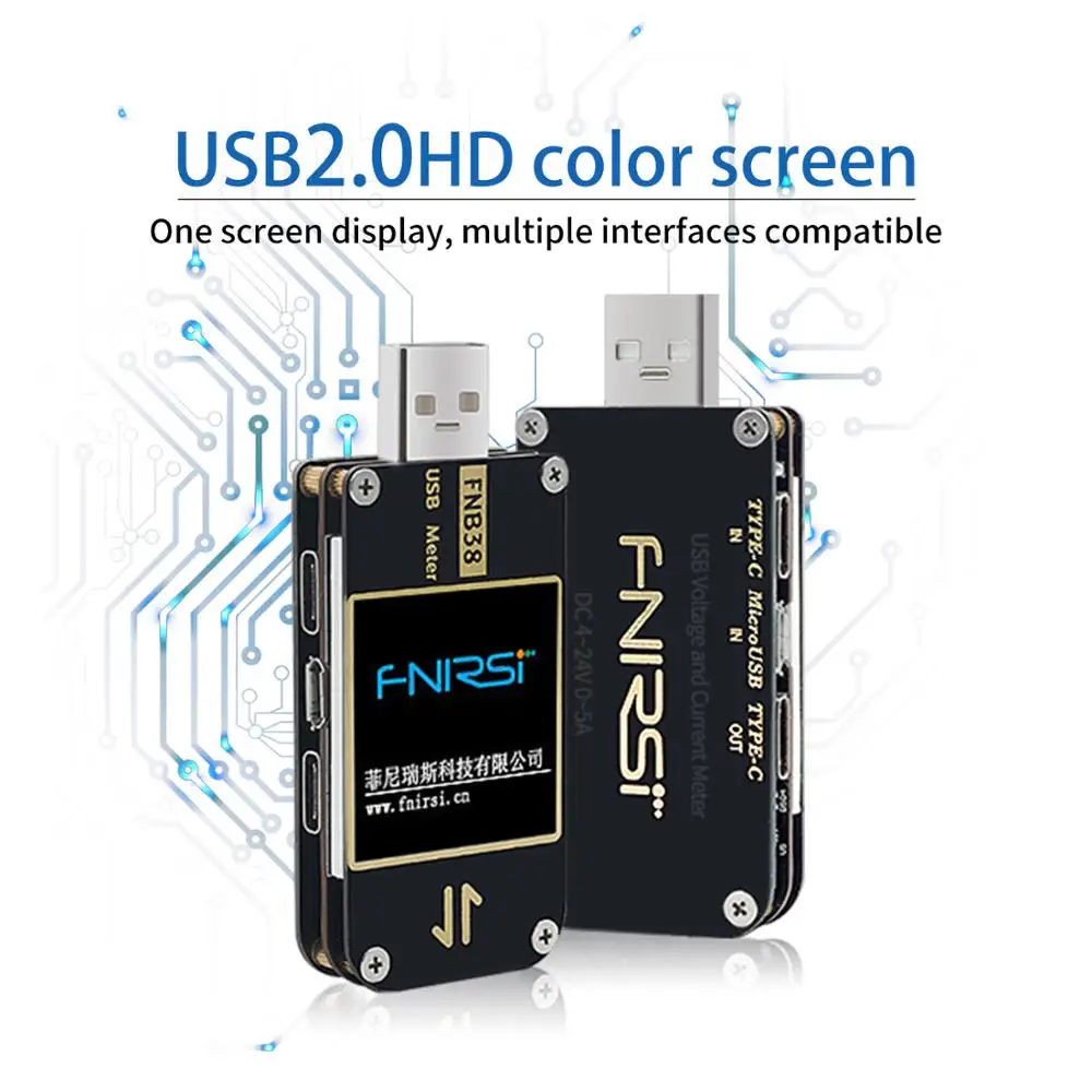 Измеритель тока и напряжения FNB38 USB тестовый er QC4 + PD3.0 2 0 PPS проверка емкости