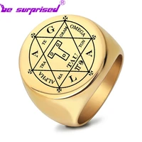 the new titanium steel slavic logo rune six pointed star mens ring does not fade and is not allergic fashion domineering