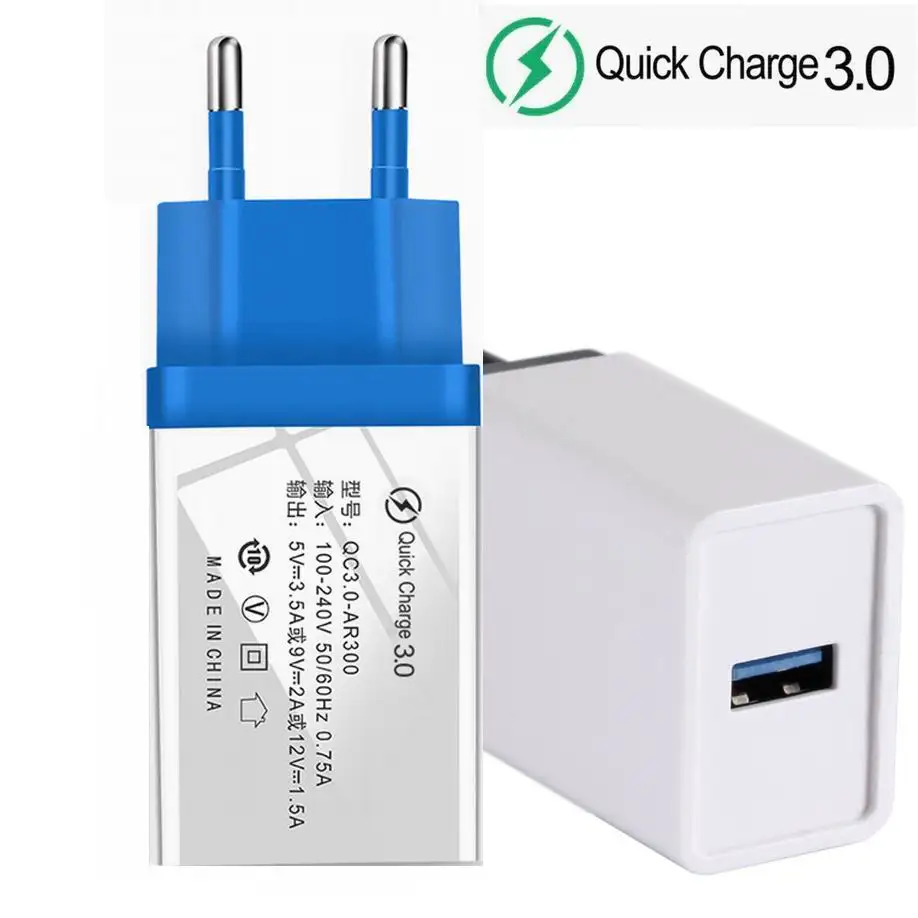 Быстрое зарядное устройство QC3.0 QC 3,0 USB зарядное устройство Поддержка смарт адаптер быстрой зарядки ЕС/США/Великобритания Разъем для SAMSUNG IPHONE HUAWEI