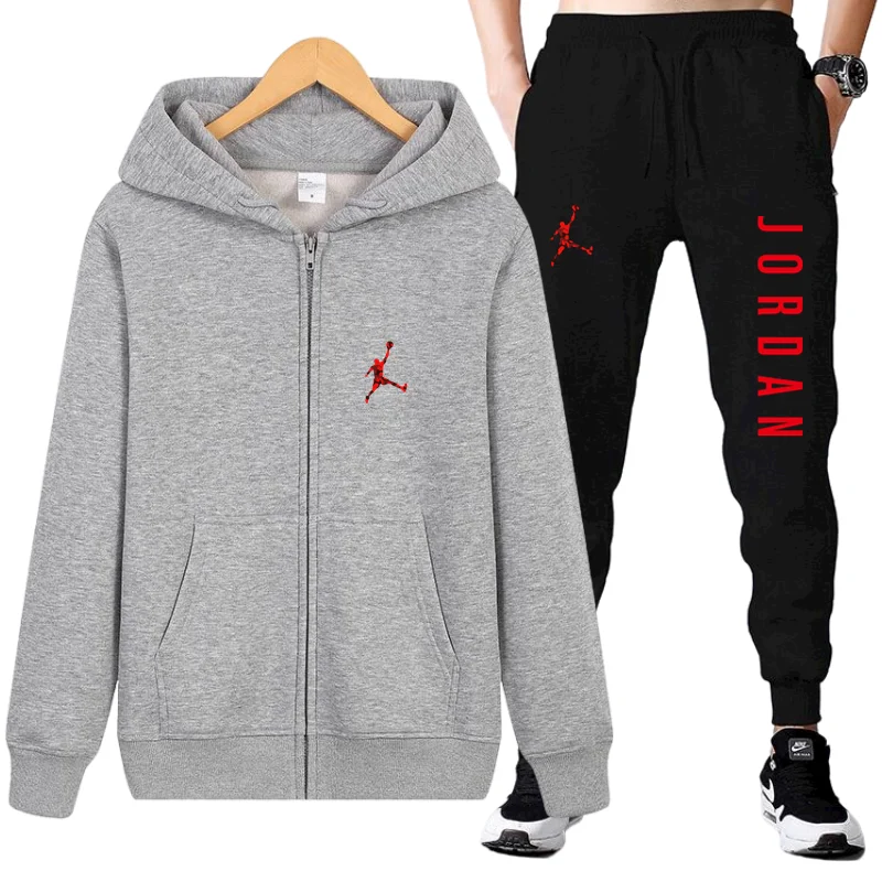 

Men's Suit 2021 New Hot Sale Men's Sports Hoodie + Pants 2-piece Set Men's Fashion Brand Suit Hoodie Sportswear Tracksuit
