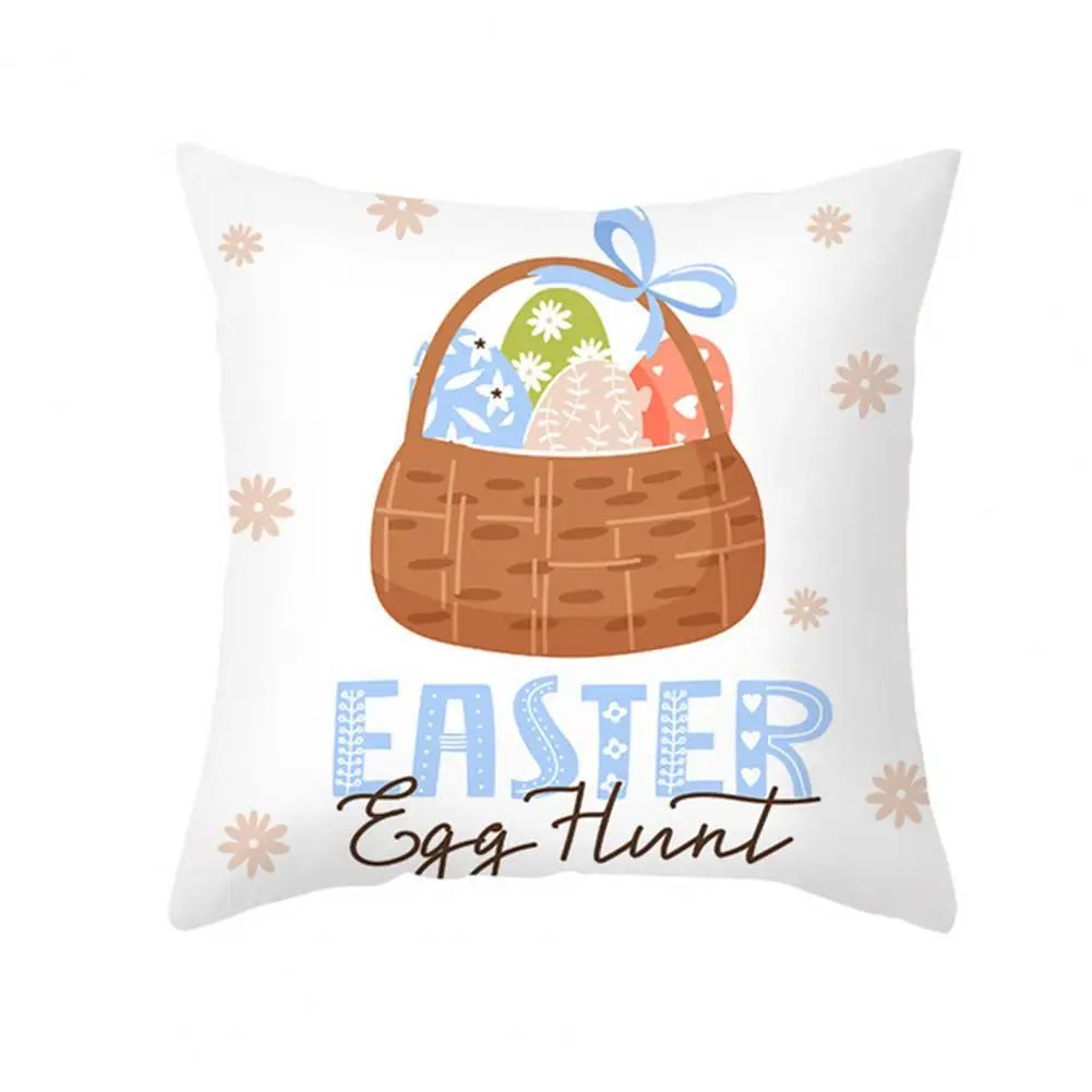 

Easter Bunny Garland Print Pillow Case Sofa Pillowslip Staff Gift Bedding Decor