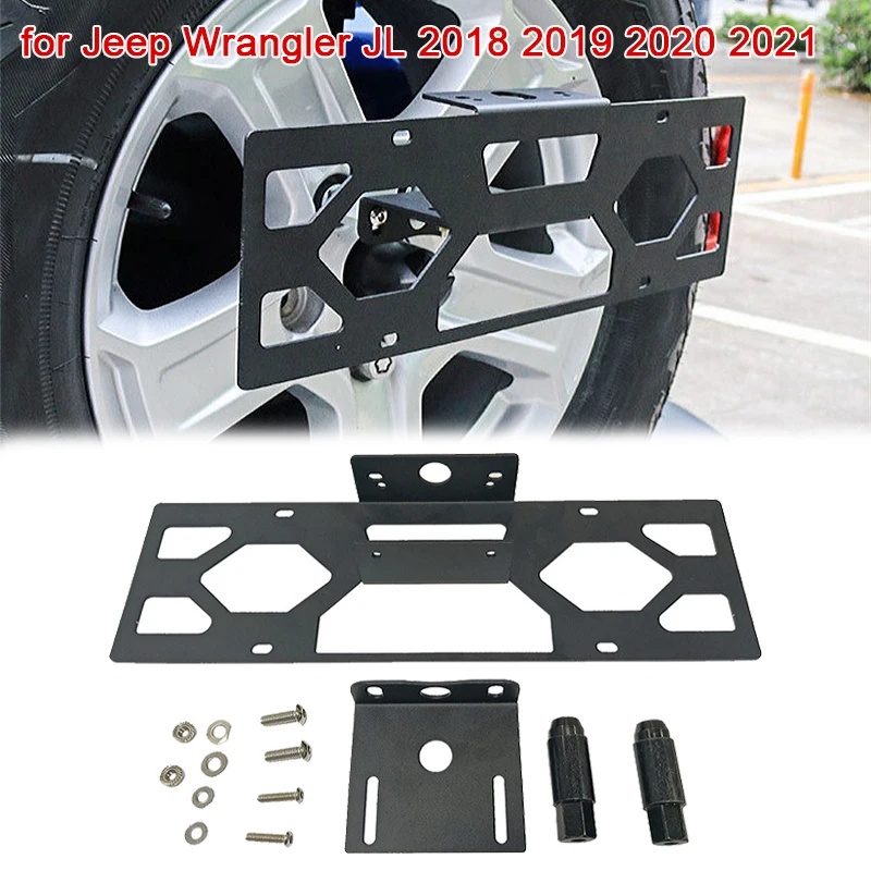 

Car Rear Registration Plate Spare Tire License Plate Bracket Tailgate License Plate for Jeep Wrangler JL 2018-2021 Auto Parts