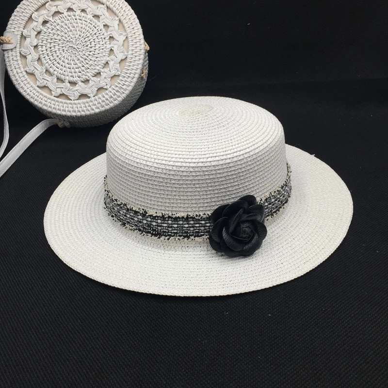 Summer straw hat small sweet wind restoring ancient ways fashion travel flat the camellia sunshade holiday han edition | Аксессуары для