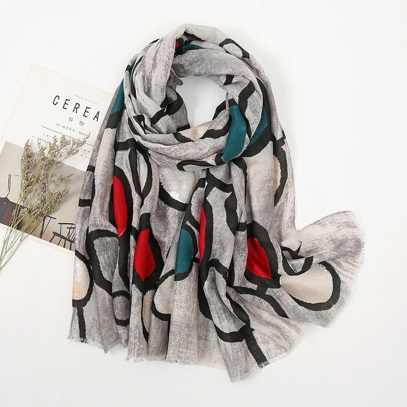 Женский хлопковый шарф с принтом сезон весна Роскошная льняная шаль новые