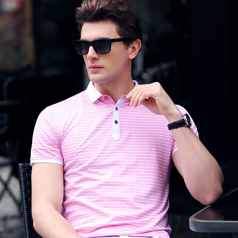 Мужская летняя рубашка-поло с коротким рукавом новинка 2020 модная деловая