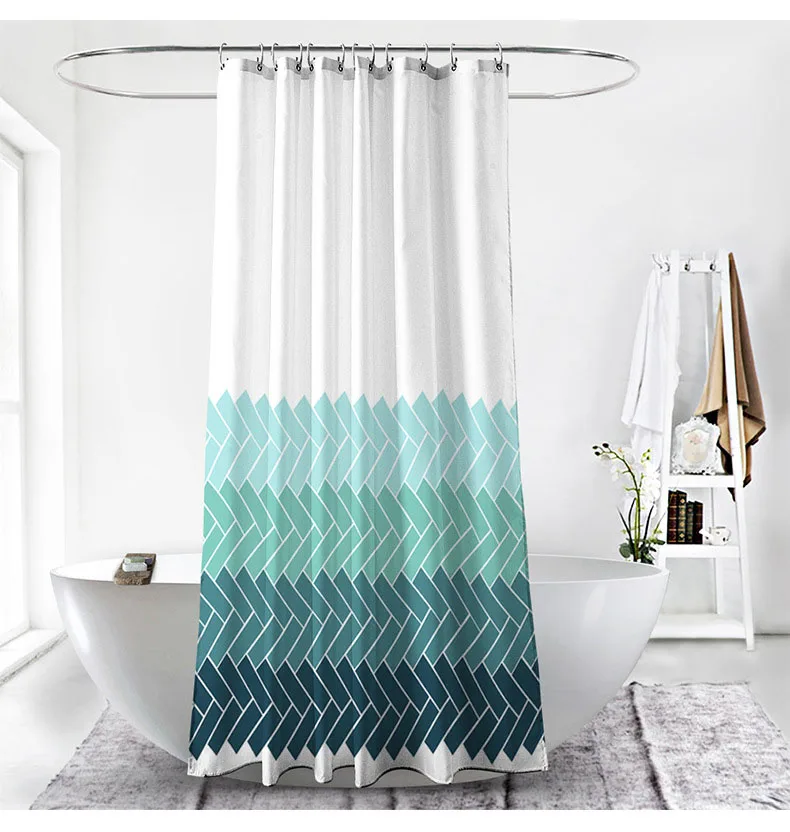 Водонепроницаемая занавеска для душа градиентная полоска принт ванной комнаты