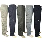 Мужские эластичные повседневные длинные спортивные брюки с несколькими карманами на молнии, рабочие брюки