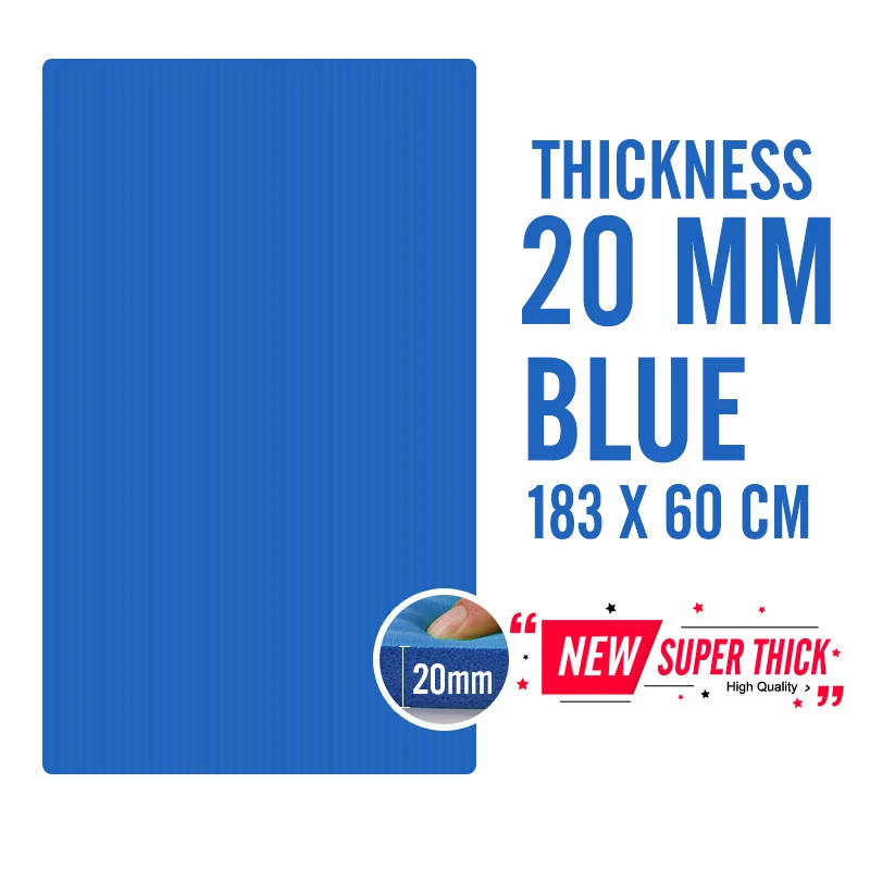 Track 20 mm Blue 183X60X15 мм Нескользящие коврики для йоги, для фитнеса, безвкусные, для пилатеса, гимнастики, упражнений, утолщенные, для фитнеса, спортивные коврики, поддерживающие DIY печать - Цвет: Track 20 mm Blue