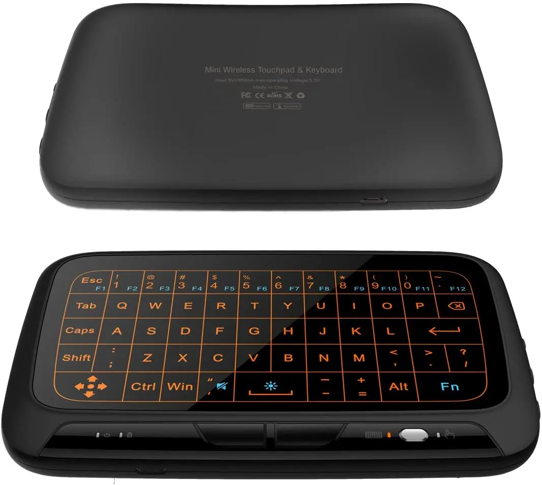 Беспроводная мини-клавиатура H18 с подсветкой, полноэкранная клавиатура без алфавита, мышь, тачпад, комбинированный перезаряжаемый пульт ди... от AliExpress RU&CIS NEW