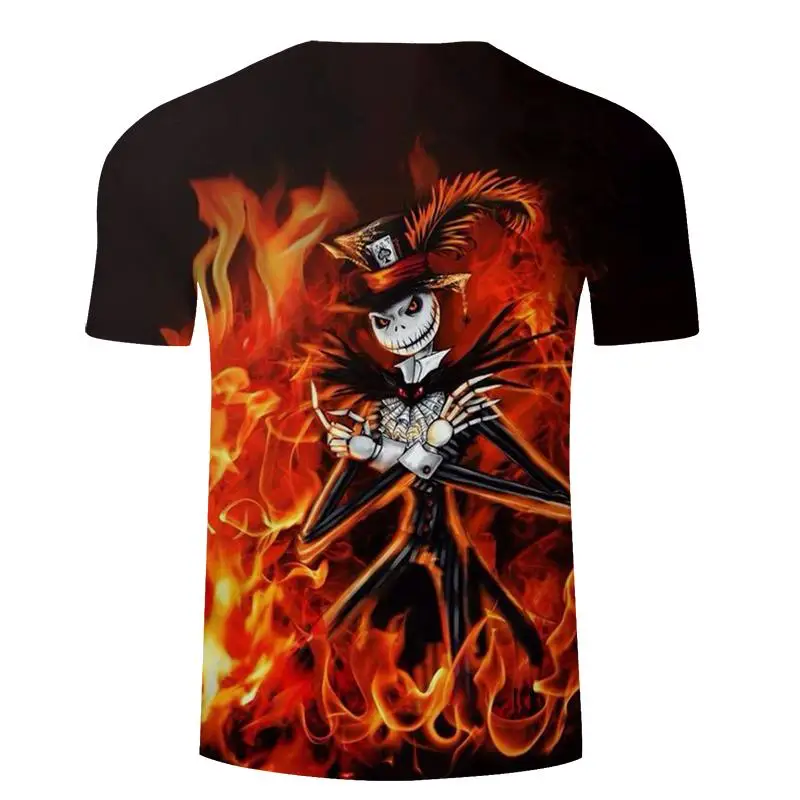 Halloween skulls 3d men's and women's t-shirts short-sleeved summer Jack Skellington | Мужская одежда