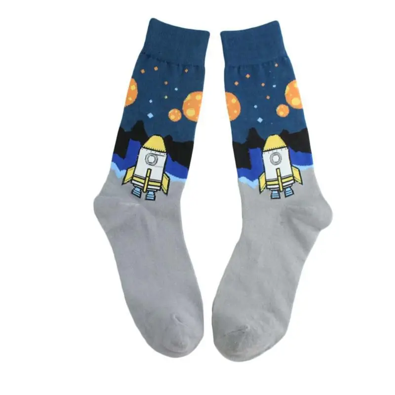 Женские Необычные Короткие носки с солнечной системой женские Чулочные изделия