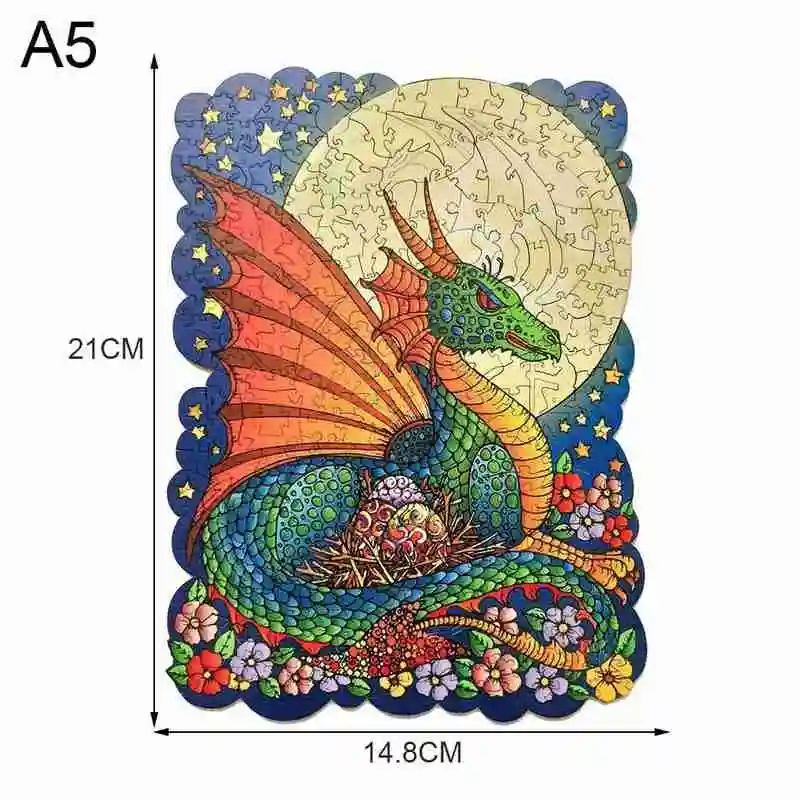 

Puzzle Moon Dragon Jigsaw Puzzle Wooden Alien Jigsaw Gift Party For Adult Puzzle T2L0