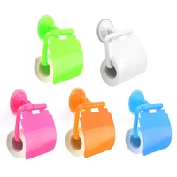 hot sale 1pcs wall mounted suction cup toilet tissue holder roll papers stand storage dispensers with cover bathroom accessories