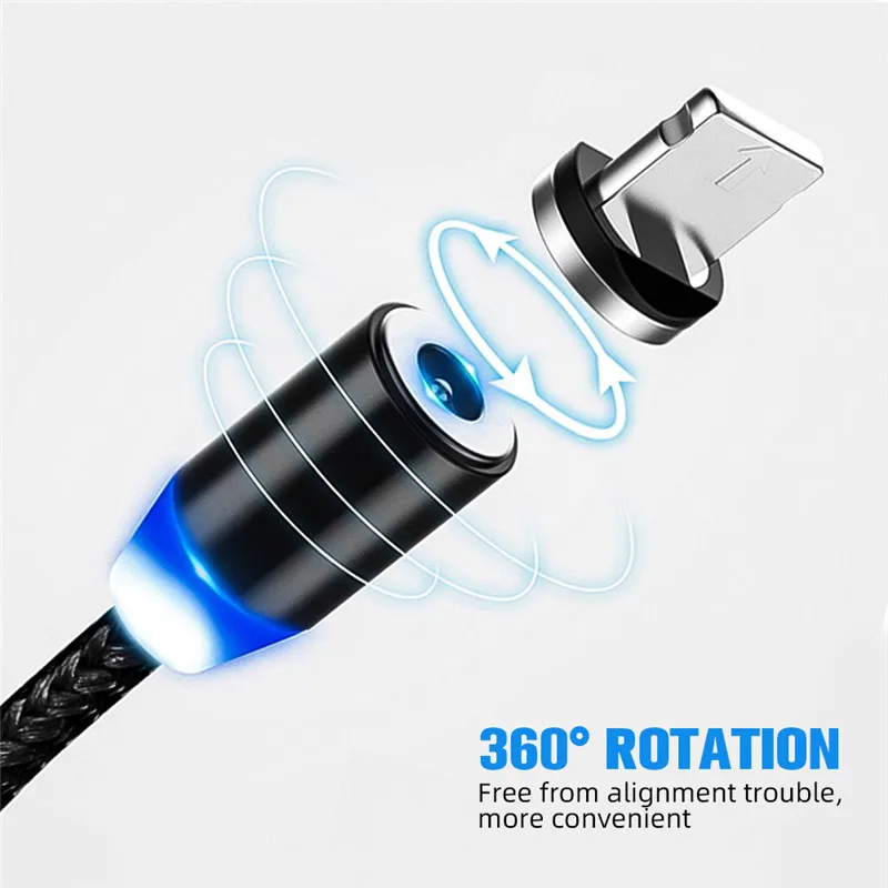 Магнитный кабель USB для зарядки магнитный Micro Type C телефона шнур Android