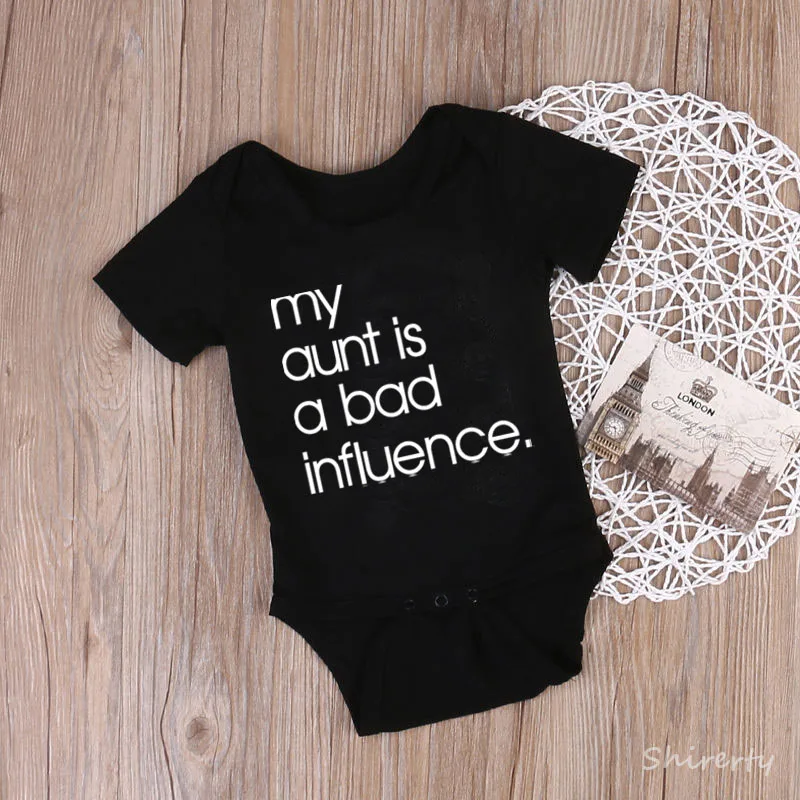 Комбинезон с надписью Моя тетя плохая для новорожденных младенцев мальчиков и