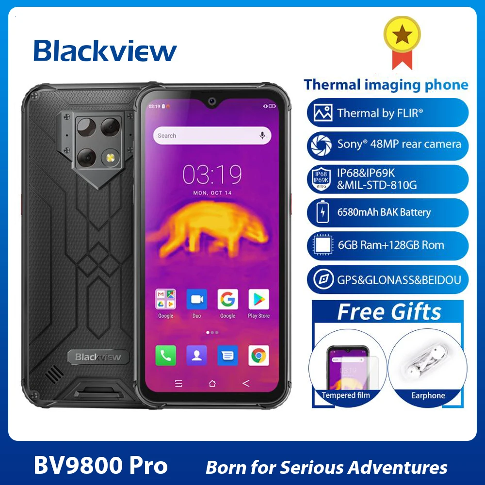 Blackview BV9800 Pro 6 ГБ + 128 6580 мАч глобальное первое Термальность изображений смартфон 48MP