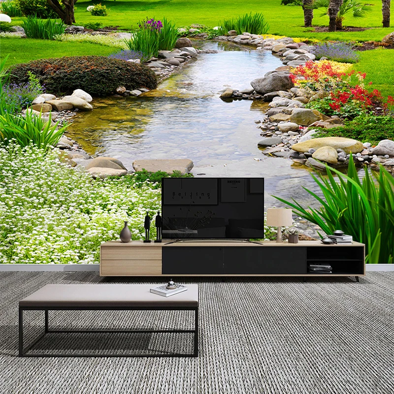 На заказ настенная бумага Современный 3D парк пейзаж растение цветок фото для