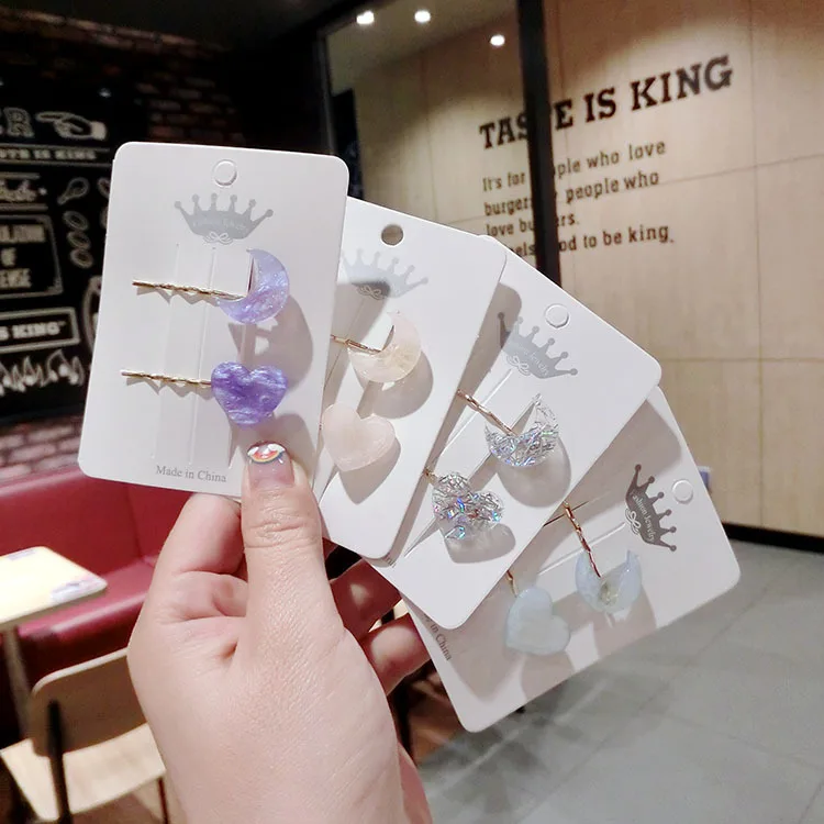 HZ новинка 2019 японская женская заколка для волос 2 шт./компл. простая милая любовь