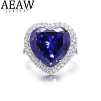 14k white gold 10 00 carat 14mm heart cut lab sapphire side stone moissanite8 engagement wedding ring for women gift fine ring