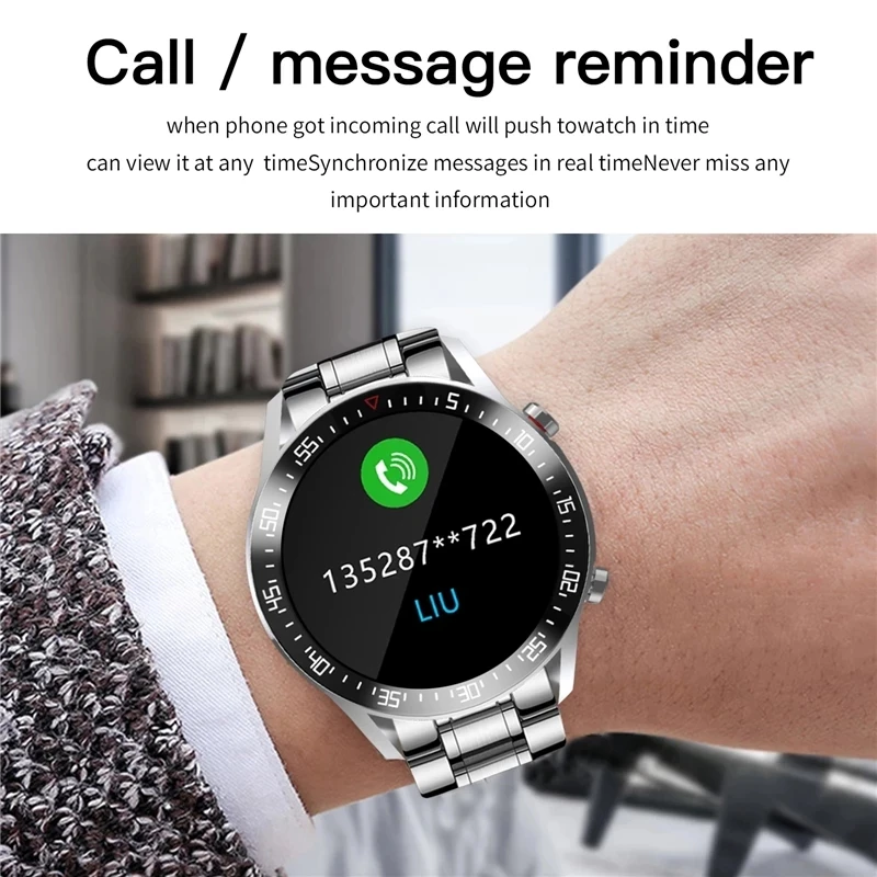 2021 new steel band smart watch men heart rate blood pressure information reminder sport waterproof smart watch for android ios free global shipping