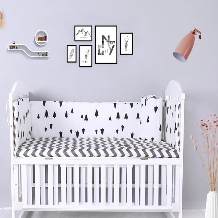 Комплект постельного белья для малышей бамперы Хлопковый чехол с принтом