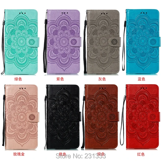 Mandala Flower Wallet Leather Pouch Case For Huawei Honor X9 PRO NOVA 5 MOTO ONE Strap Stand PU ID Card Skin Cover 50PCS | Мобильные