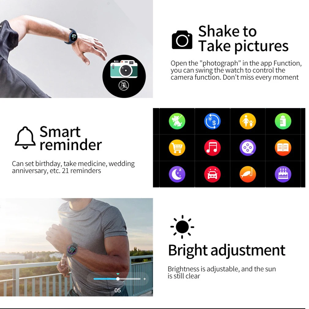 Мужские и женские умные часы SENBONO водонепроницаемые с монитором кровяного