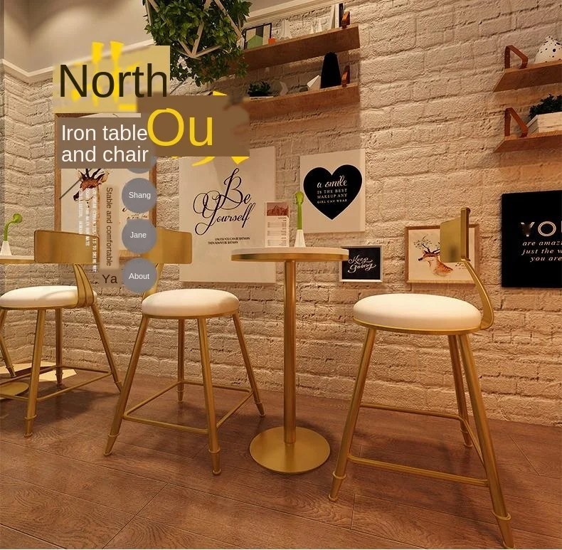 N3B Скандинавское твердое дерево кованое железо барный стол на стену высокий стул