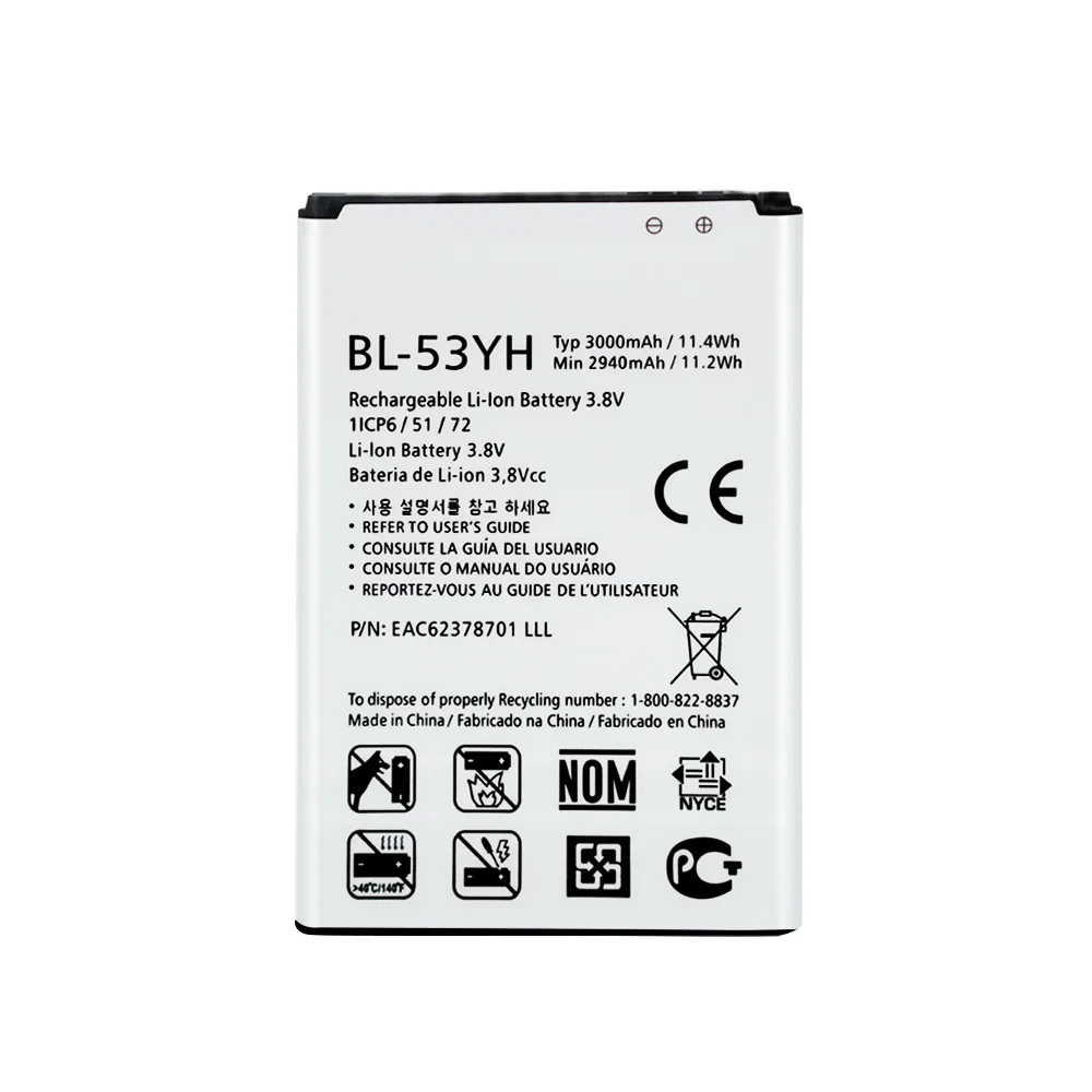 Оригинальная замена BL 53YH 3000 мАч аккумулятор телефона для LG Optimus G3 D830 D850 D851 D855 LS990