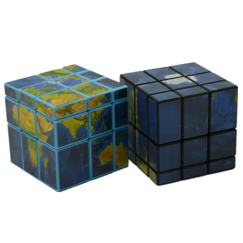 Fangge 3x3x3 зеркальные блоки стикер карты мира волшебный куб головоломка игрушка