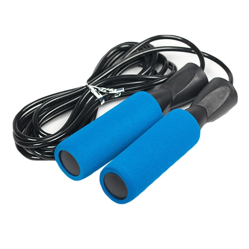 Blue Скакалка Из ПВХ регулируемые спортивные упражнения для снижения веса тренировочная скорость Скакалка с противоскользящей пеной ручкой 12 - Color: Blue