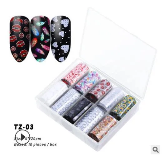 Holographic Nail Art Transfer Foil Sticker Starry AB Paper Wraps Adhesive Decals Nails Decoration Accessories Nail Paper Sticker
