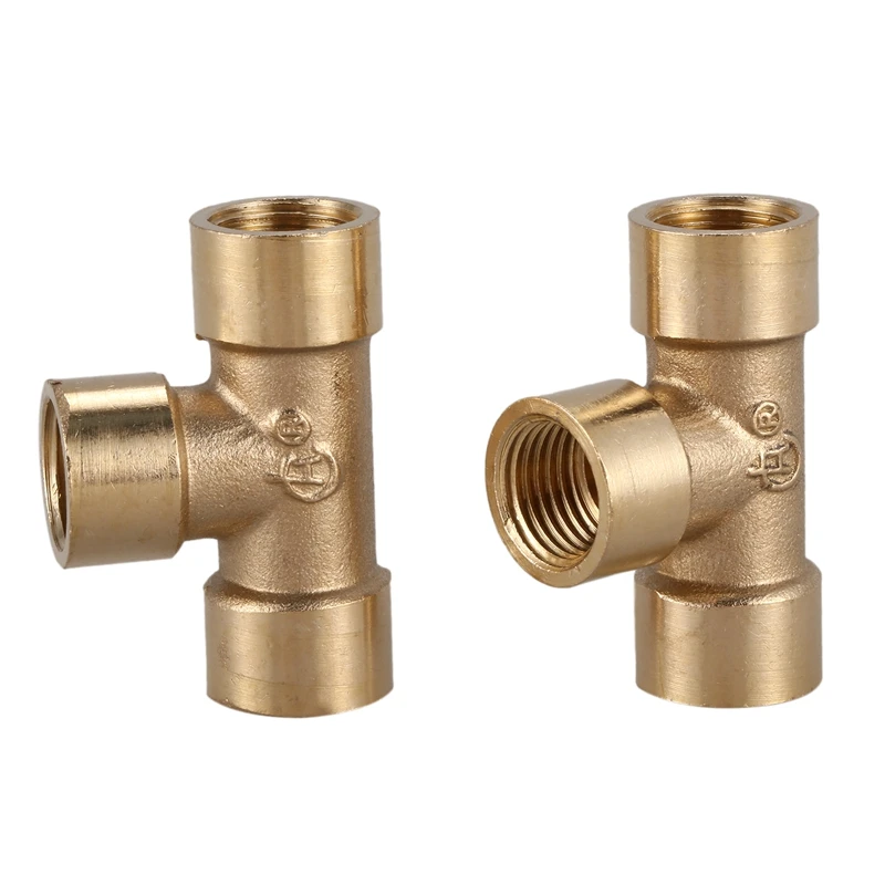 2 шт. 1/4 дюйма BSP Thread равных 3 х полосная тройник латунные трубы адаптер|Фитинги для