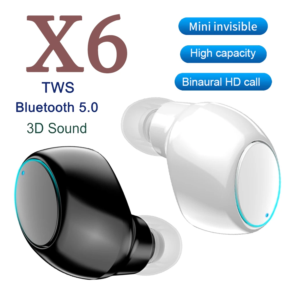 

X6 Wireless Fone Bluetooth Earphones Audifonos Sem Fios Headsets Auriculares Gaming Earbuds Handfree with Mic for Smart Phone