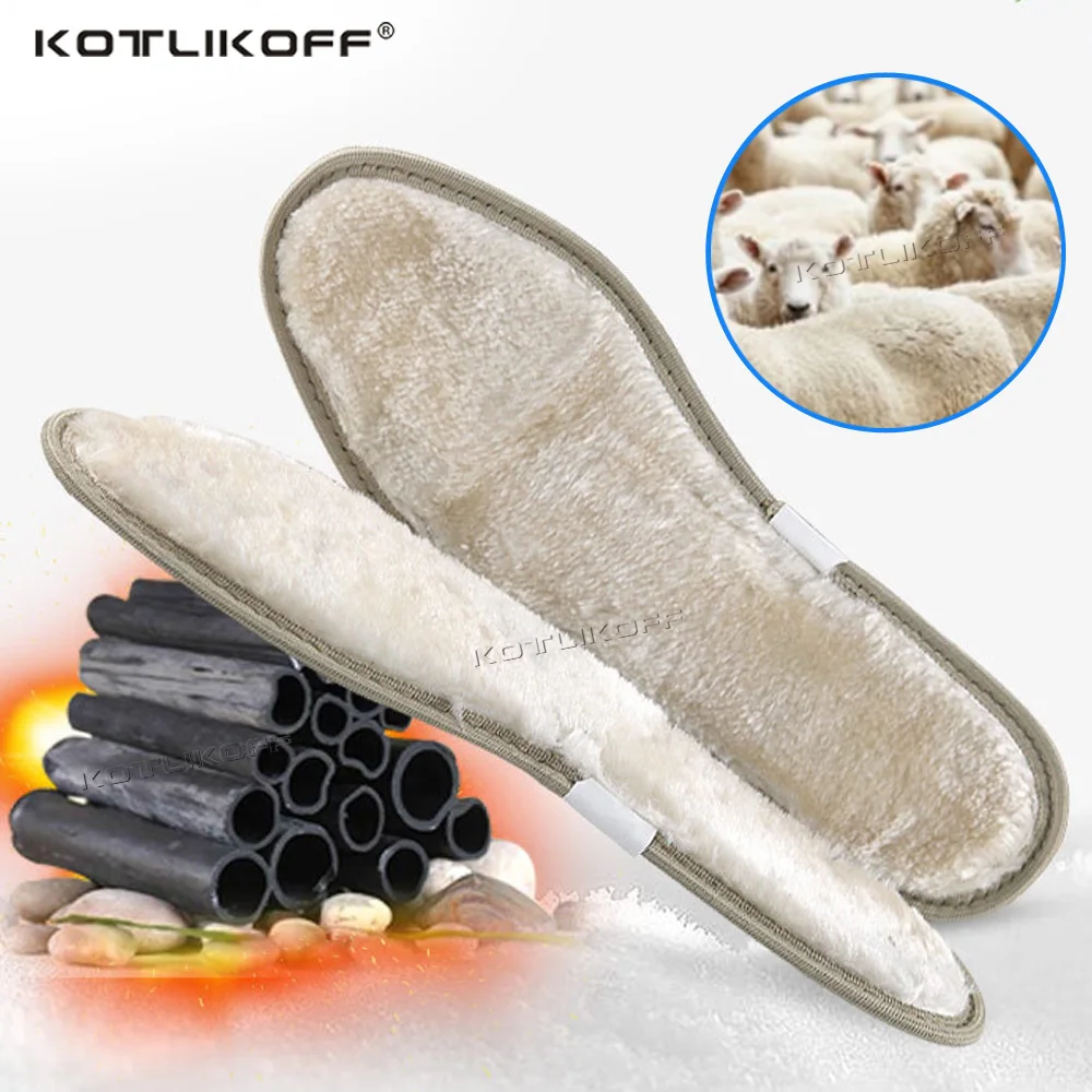 KOTLIKOFF Warm Insoles Heated Keep Warm Winter Shoes Sole Sport Shoes Women Insert Cashmere Thermal Insoles For Snow Boots