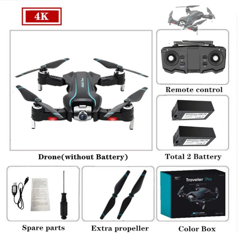 S17 Дрон 4k HD камера gps Дрон WiFi FPV 1080P без сигнала возврата RC вертолет полёт 15 минут Квадрокоптер Дрон с камерой