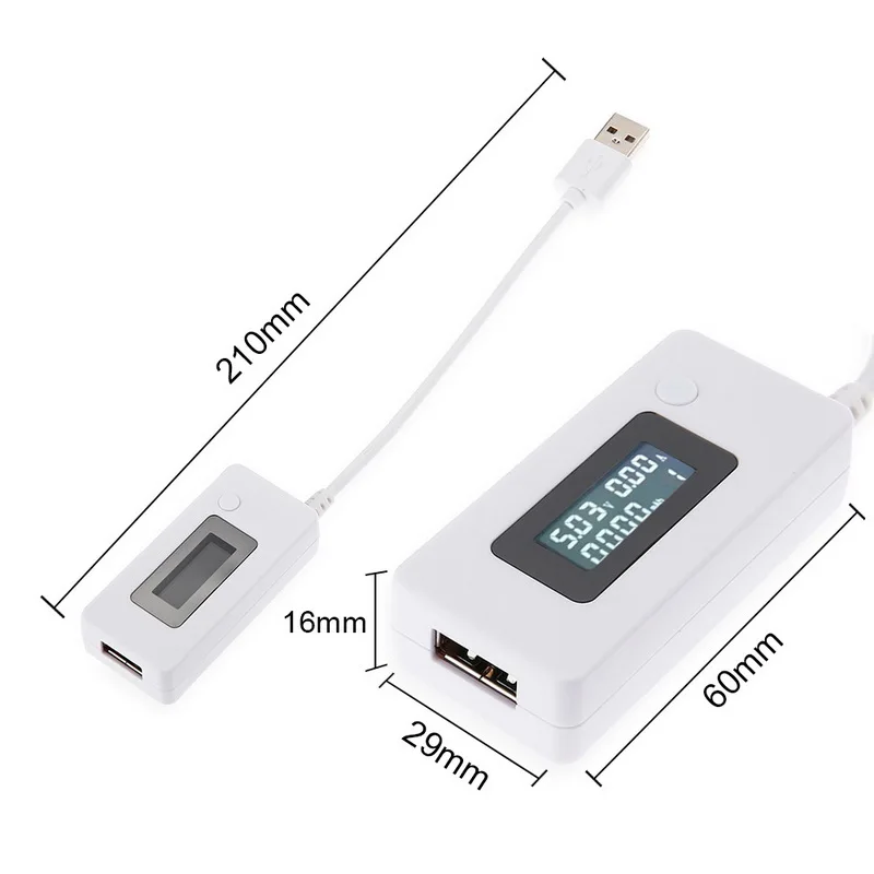 Urijk USB измеритель напряжения тока ЖК-экран мини телефон Напряжение монитор доктор портативный пластиковый мобильный мощность зарядное устройство детектор