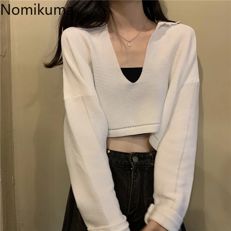 Spring New High Waisted Short Pullover Knitwear 2021 Autumn Korean Causal Solid Knitted Tops Women V-neck Pull Jumpers
Spring New High Waisted Short Pullover Knitwear 2021 Autumn Korean Causal Solid Knitted Tops Women V-neck Pull Jumpers